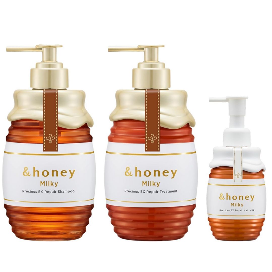 &honey Milky Precious EX Repair 3sets / Shampoo, Treatment, Hair Milk