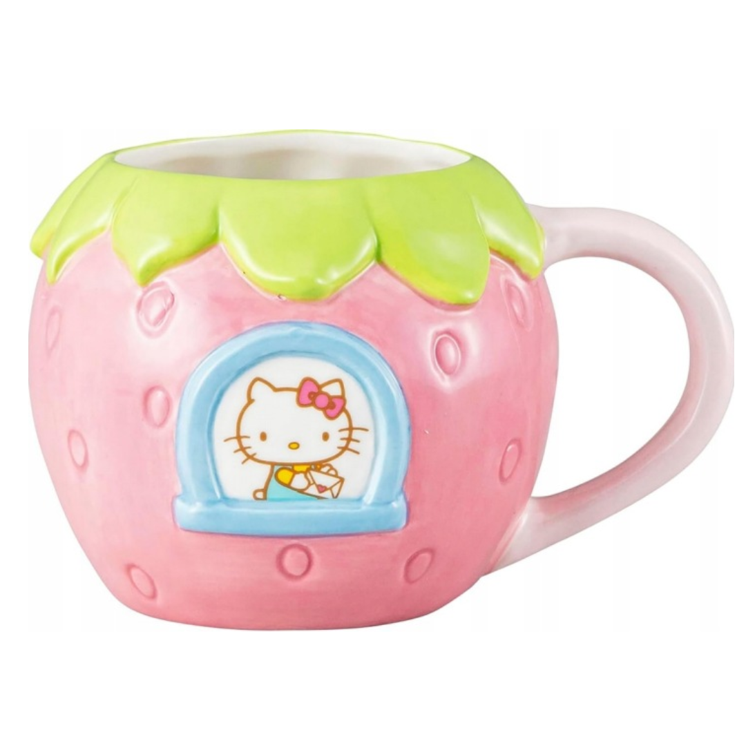 Sanrio Hello Kitty Teacup 13×10cm 360mL Strawberry House Kitty