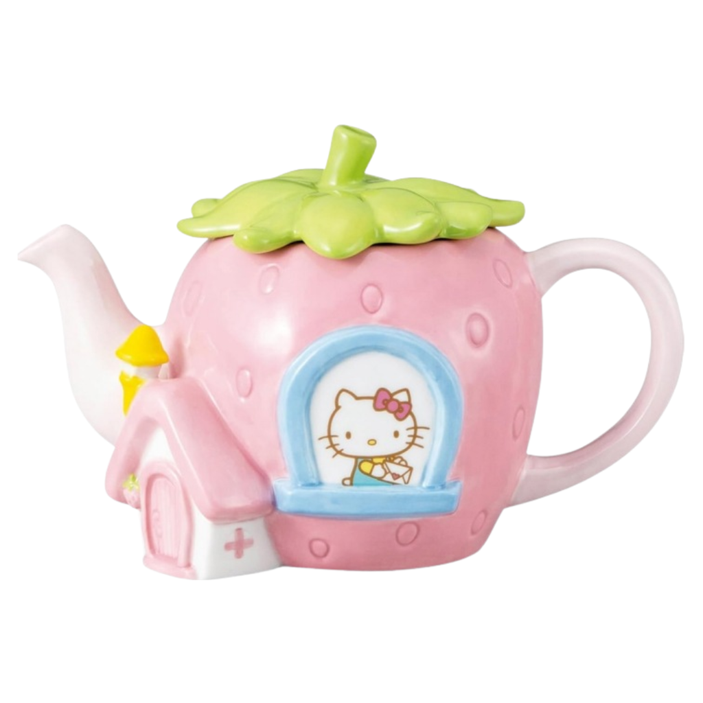 Sanrio Hello Kitty Teapot, 20 x 12 x 14 cm, 450 mL, Strawberry House Kitty