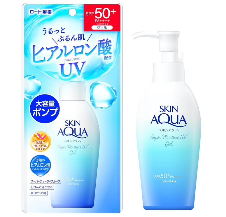 Rohto SKIN AQUA  SPF50+ PA++++ Super Moisture Gel Pump 140g